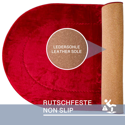 Rixos Rot 2er Set Badematte Rutschfeste Badvorleger mit Ledersohle