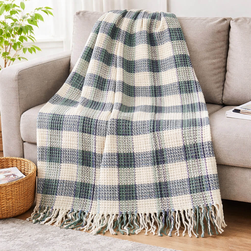 Bonny Home Schottische Decke Blau, Doppelgrösse, 180 x 220 cm, aus Baumwolle