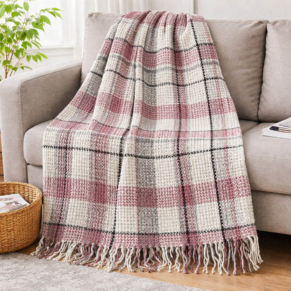 Bonny Home Schottische Decke Rose, Doppelgrösse, 180 x 220 cm, aus Baumwolle