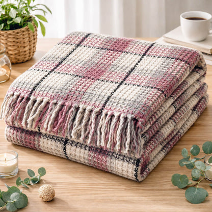 Bonny Home Schottische Decke Rose, Doppelgrösse, 180 x 220 cm, aus Baumwolle
