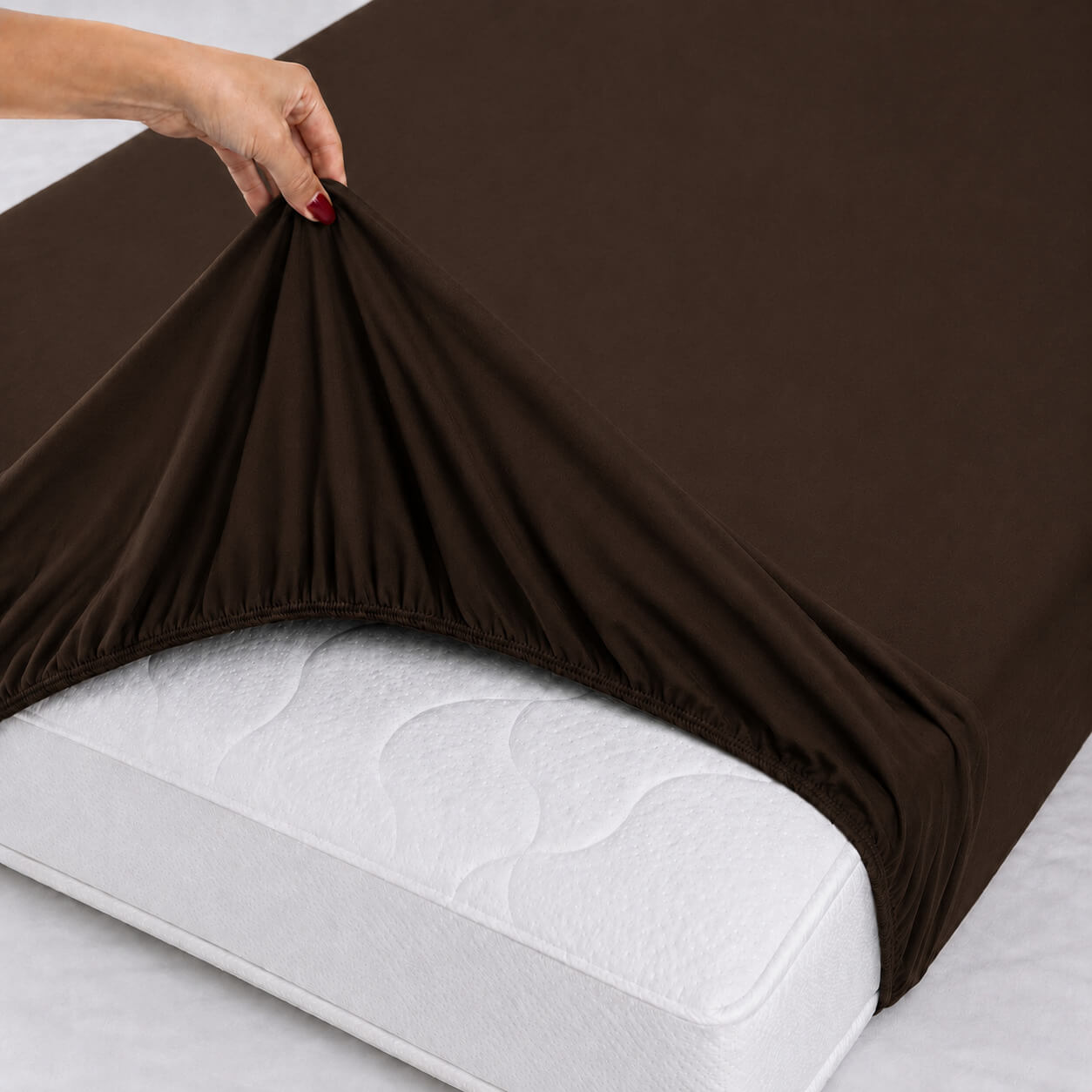 Bonny Home Spannbettlaken Braun – 100 % Baumwolle – Für Einzel- und Doppelbett