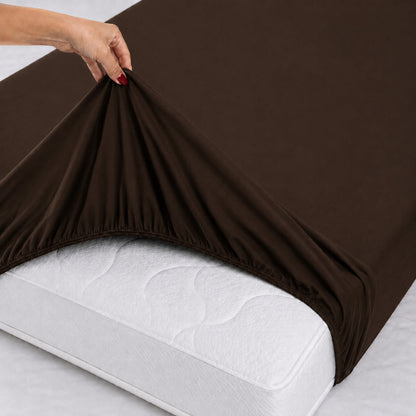 Bonny Home Spannbettlaken Braun – 100 % Baumwolle – Für Einzel- und Doppelbett