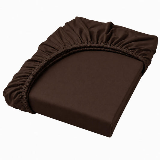 Bonny Home Spannbettlaken Braun – 100 % Baumwolle – Für Einzel- und Doppelbett