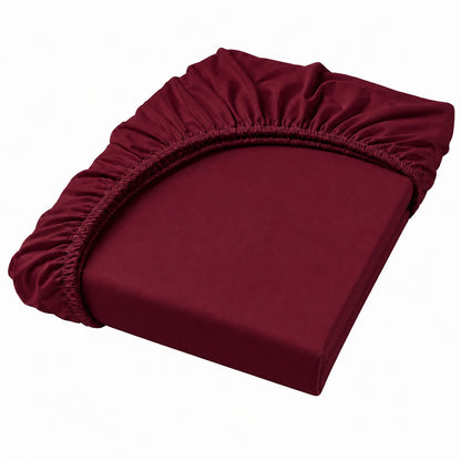 Bonny Home Spannbettlaken Burgundy – 100 % Baumwolle – Für Einzel- und Doppelbett