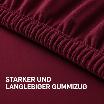 Bonny Home Spannbettlaken Burgundy – 100 % Baumwolle – Für Einzel- und Doppelbett