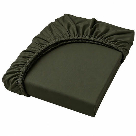 Bonny Home Spannbettlaken Grün – 100 % Baumwolle – Für Einzel- und Doppelbett