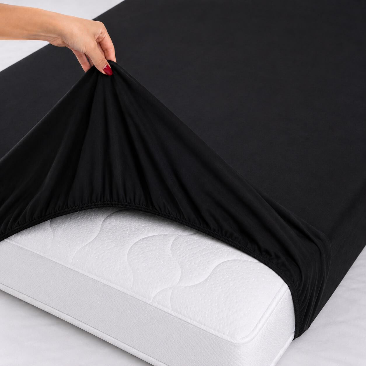 Bonny Home Spannbettlaken Schwarz – 100 % Baumwolle – Für Einzel- und Doppelbett