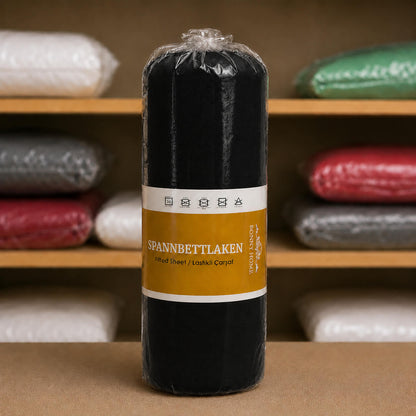 Bonny Home Spannbettlaken Schwarz – 100 % Baumwolle – Für Einzel- und Doppelbett