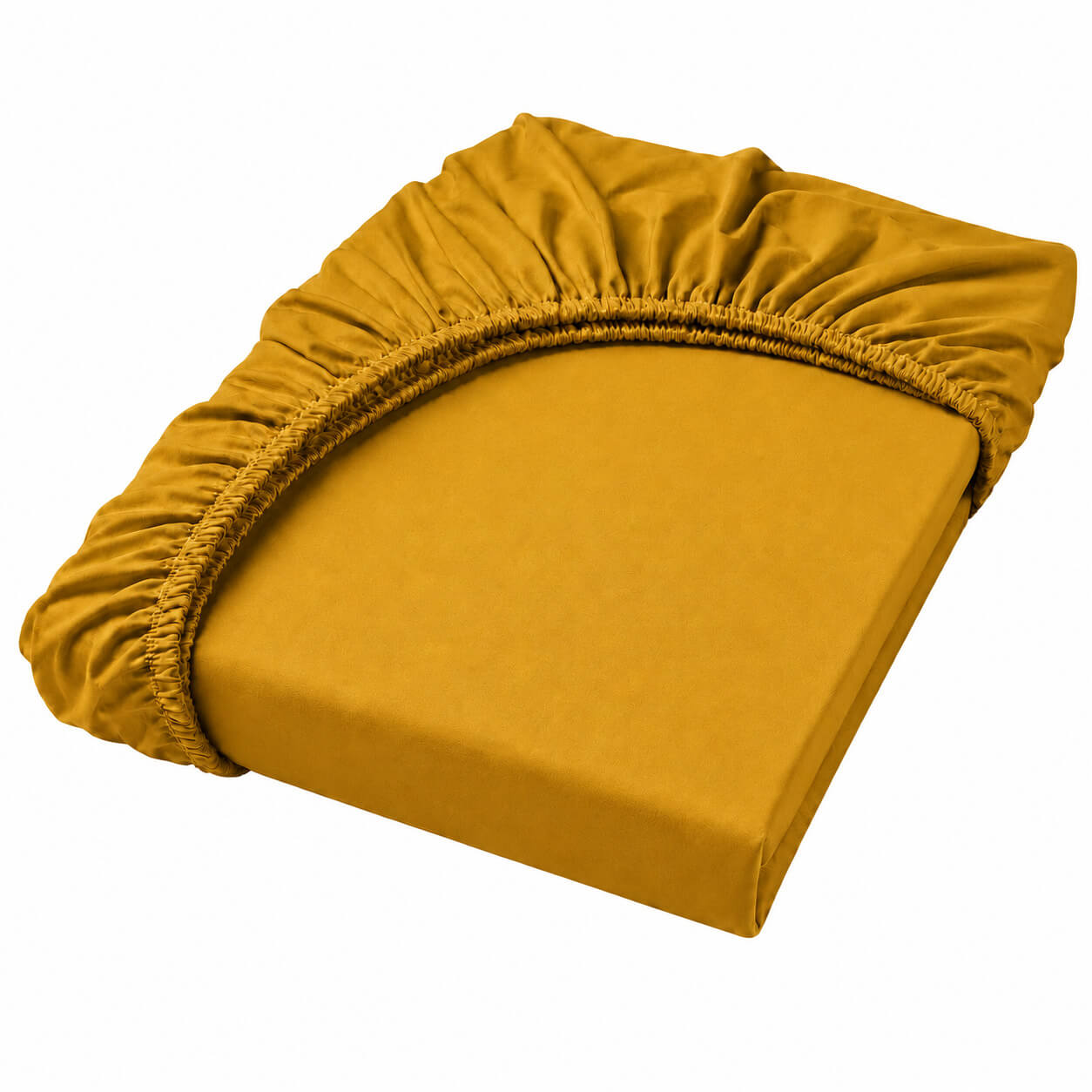 Bonny Home Spannbettlaken Senfgelb – 100 % Baumwolle – Für Einzel- und Doppelbett