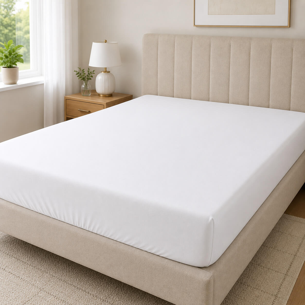 Bonny Home Spannbettlaken Weiss – 100 % Baumwolle – Für Einzel- und Doppelbett