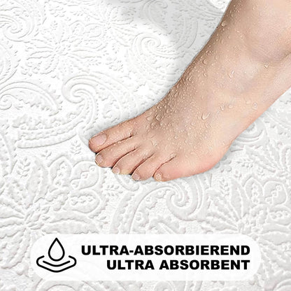 Bonny Home Ultrasoft Creme 3er Set Badematte Rutschfeste Badvorleger mit Ledersohle