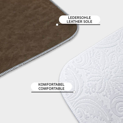 Bonny Home Ultrasoft Creme 3er Set Badematte Rutschfeste Badvorleger mit Ledersohle