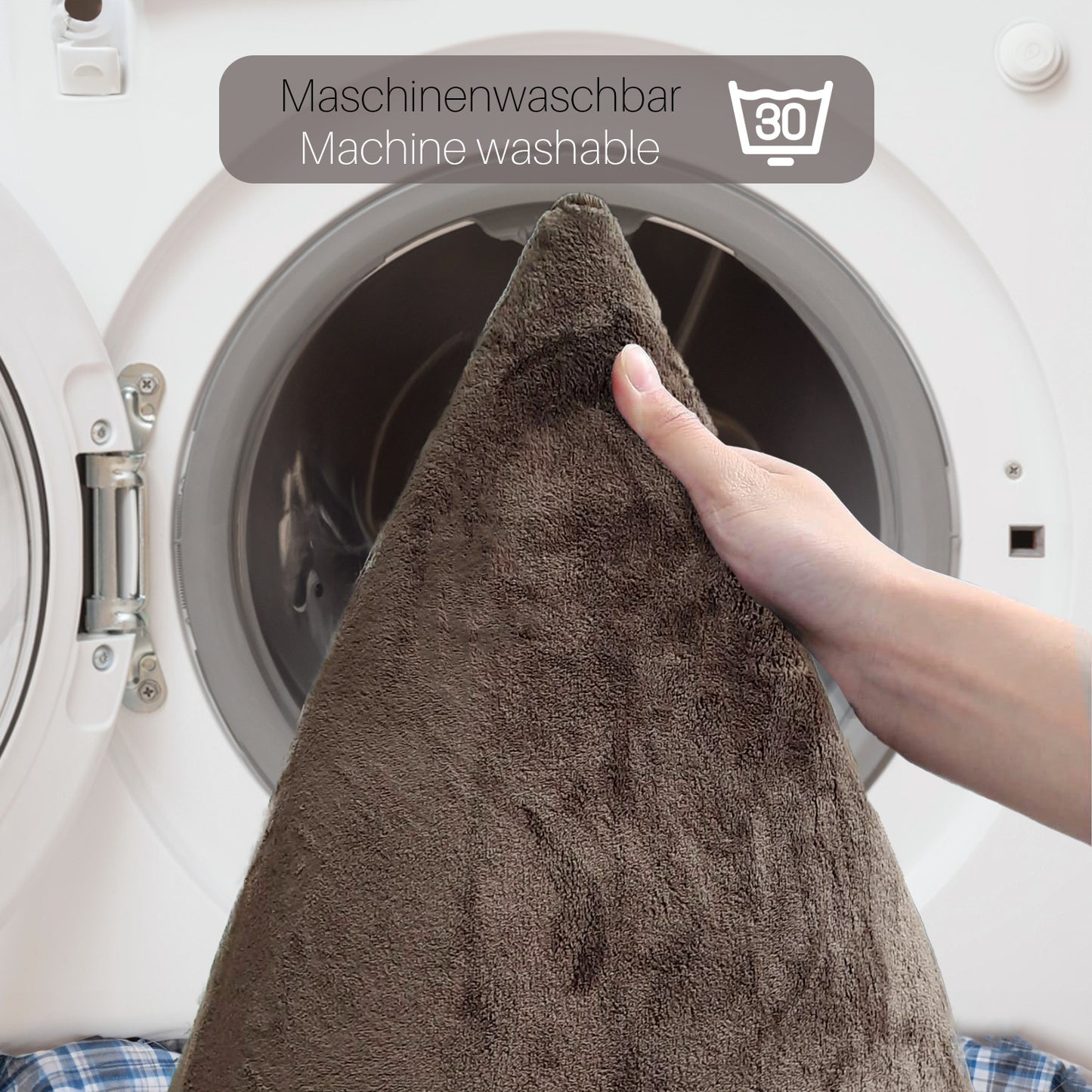 Bonny Home Unicolor Braun 3er Set Badematten – Rutschfeste Badvorleger mit Ledersohle