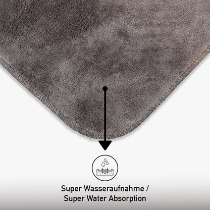 Bonny Home Unicolor Braun 3er Set Badematten – Rutschfeste Badvorleger mit Ledersohle