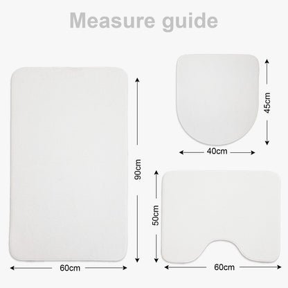 Bonny Home Unicolor Creme 3er Set Badematten – Rutschfeste Badvorleger mit Ledersohle
