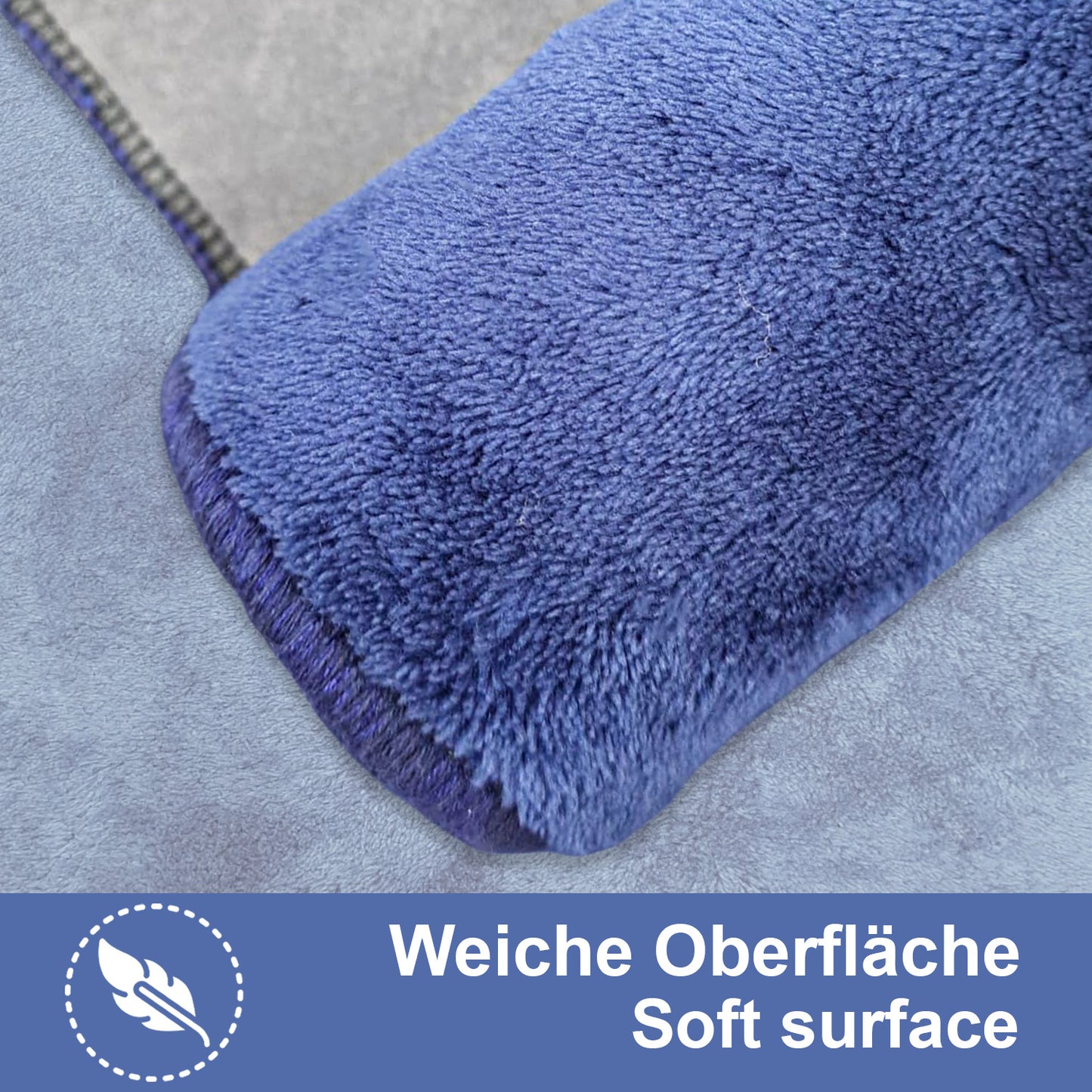 Bonny Home Unicolor Dunkelblau 3er Set Badematten – Rutschfeste Badvorleger mit Ledersohle
