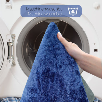 Bonny Home Unicolor Dunkelblau 3er Set Badematten – Rutschfeste Badvorleger mit Ledersohle