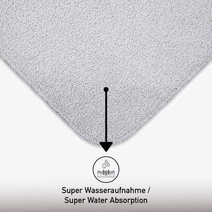 Bonny Home Unicolor Grau 3er Set Badematten – Rutschfeste Badvorleger mit Ledersohle