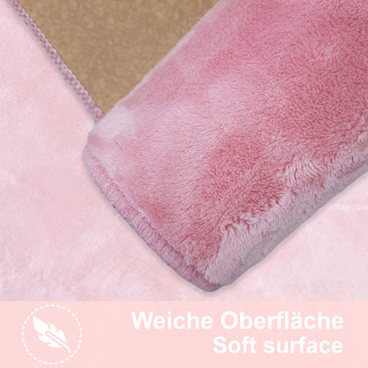 Bonny Home Unicolor Rosa 3er Set Badematten – Rutschfeste Badvorleger mit Ledersohle