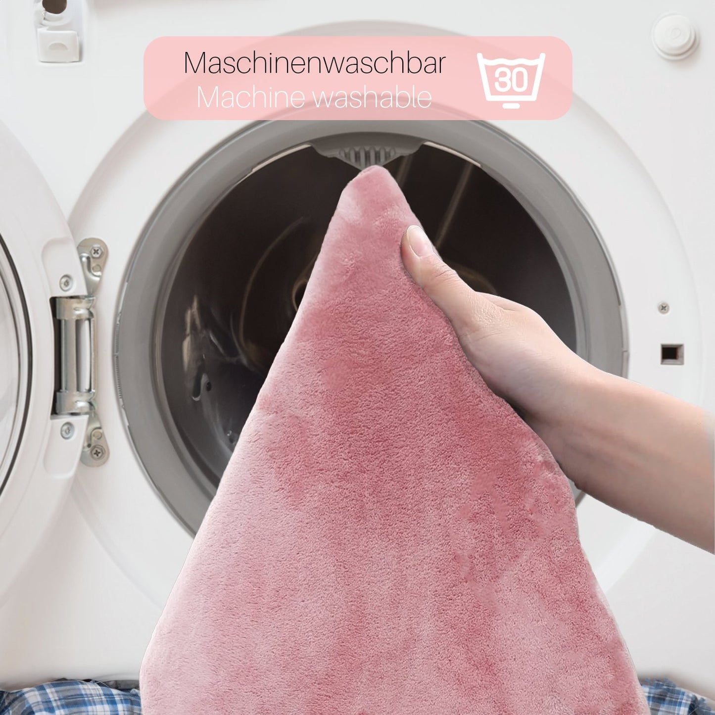 Bonny Home Unicolor Rosa 3er Set Badematten – Rutschfeste Badvorleger mit Ledersohle