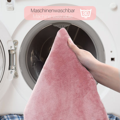 Bonny Home Unicolor Rosa 3er Set Badematten – Rutschfeste Badvorleger mit Ledersohle