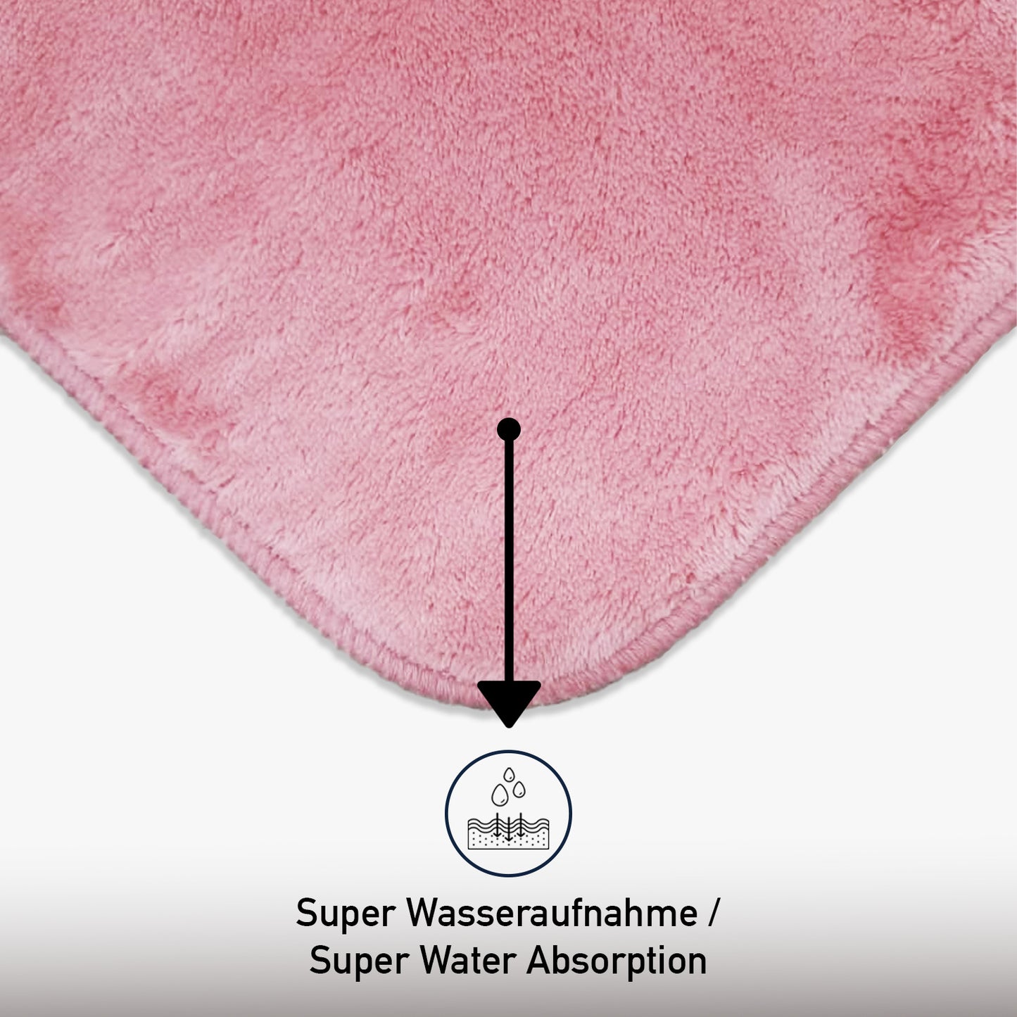 Bonny Home Unicolor Rosa 3er Set Badematten – Rutschfeste Badvorleger mit Ledersohle