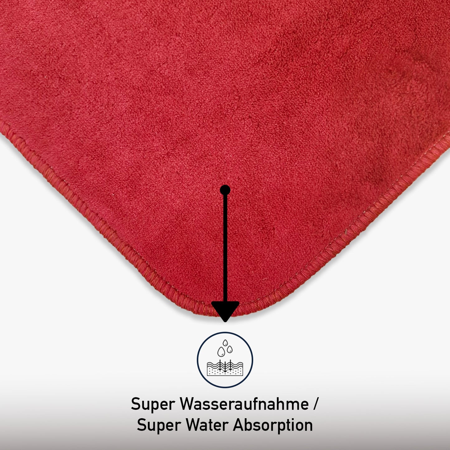 Bonny Home Unicolor Rot 3er Set Badematten – Rutschfeste Badvorleger mit Ledersohle