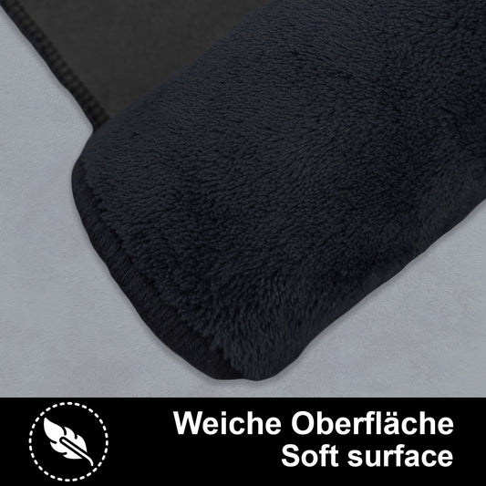 Bonny Home Unicolor Schwarz 3er Set Badematten – Rutschfeste Badvorleger mit Ledersohle