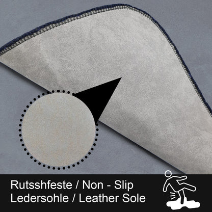 Bonny Home Unicolor Schwarz 3er Set Badematten – Rutschfeste Badvorleger mit Ledersohle