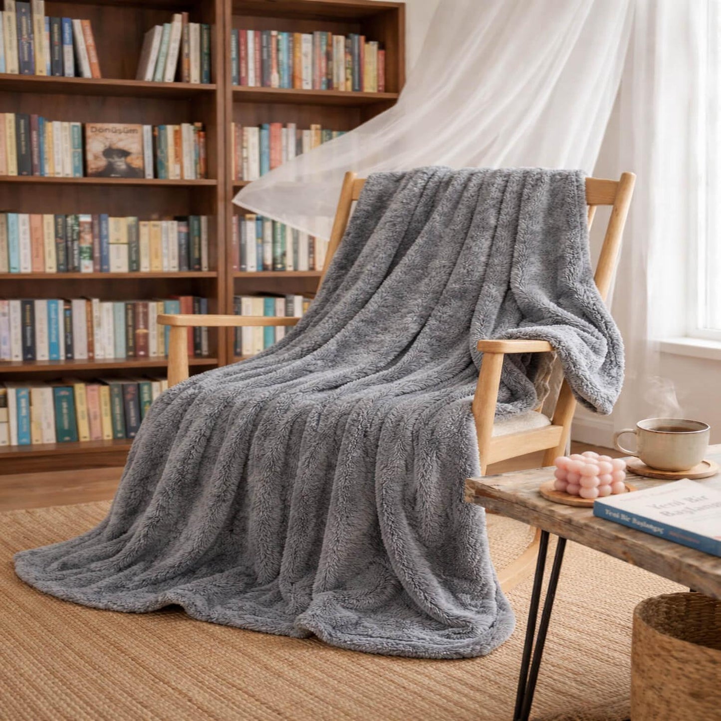 Bonny Home Welsoft Decke Anthrazit, Doppelgrösse, 185 x 220 cm