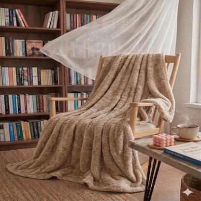 Bonny Home Welsoft Decke Beige, Doppelgrösse, 185 x 220 cm