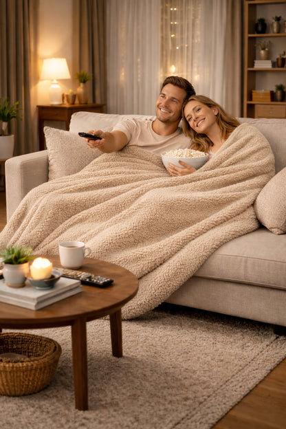 Bonny Home Welsoft Decke Beige, Doppelgrösse, 185 x 220 cm