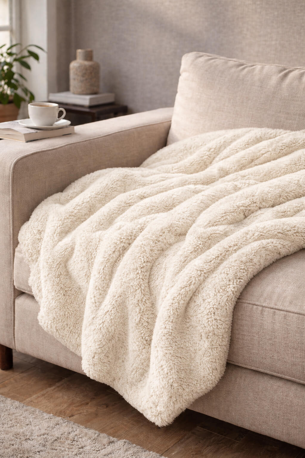 Bonny Home Welsoft Decke Creme, Doppelgrösse, 185 x 220 cm
