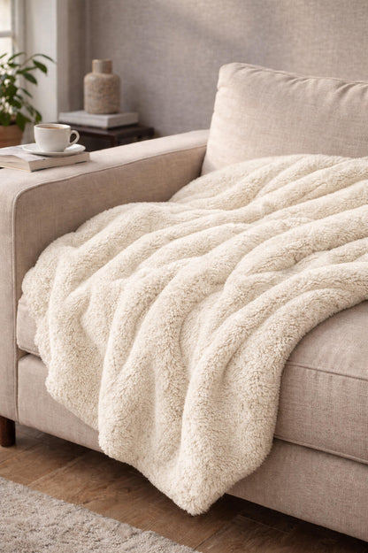 Bonny Home Welsoft Decke Creme, Doppelgrösse, 185 x 220 cm