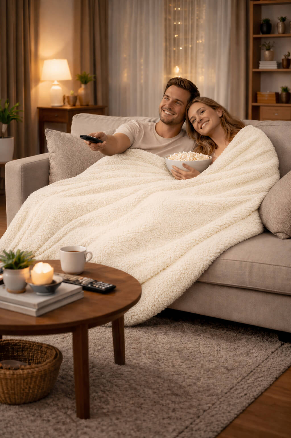 Bonny Home Welsoft Decke Creme, Doppelgrösse, 185 x 220 cm