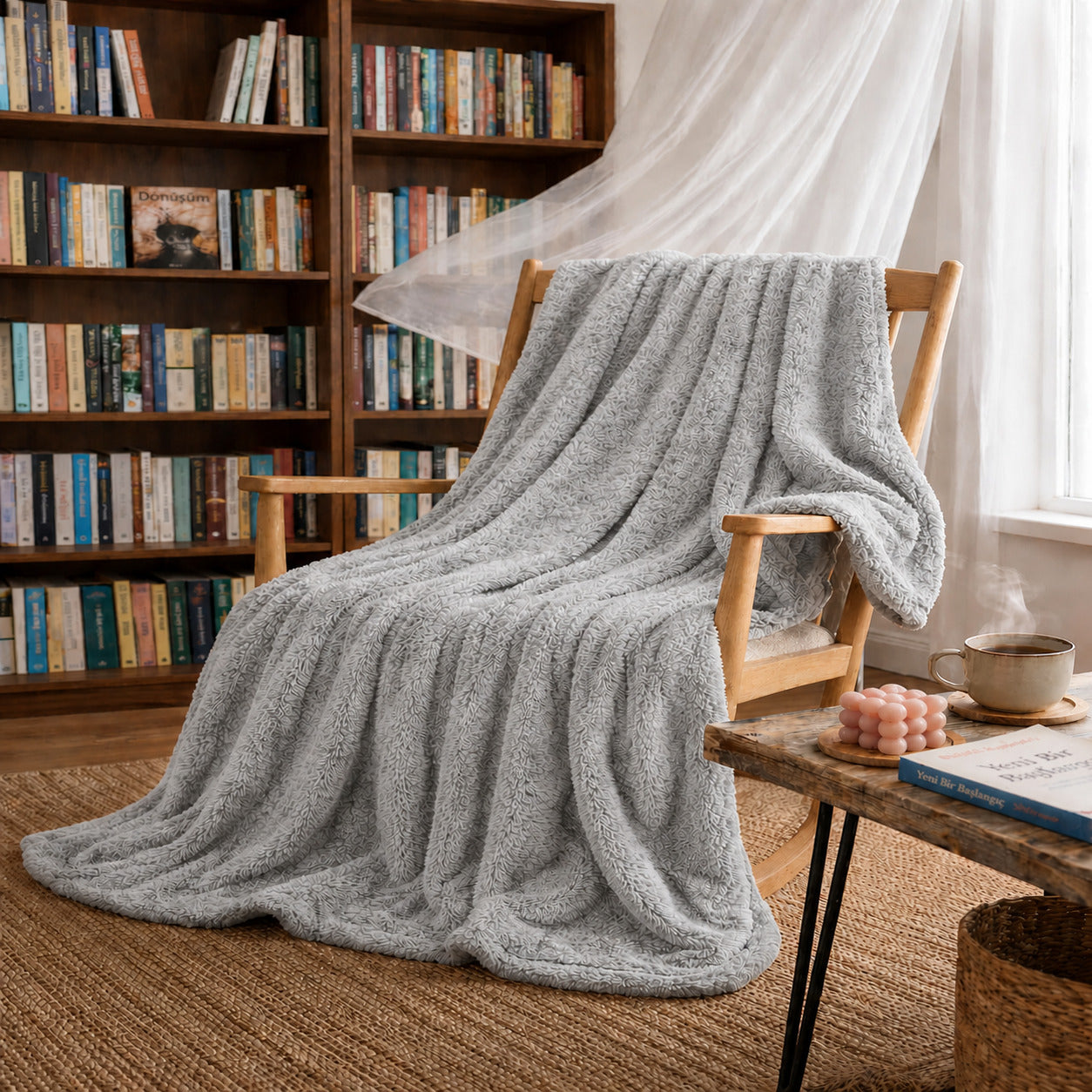 Bonny Home Welsoft Decke Grau, Doppelgrösse, 185 x 220 cm