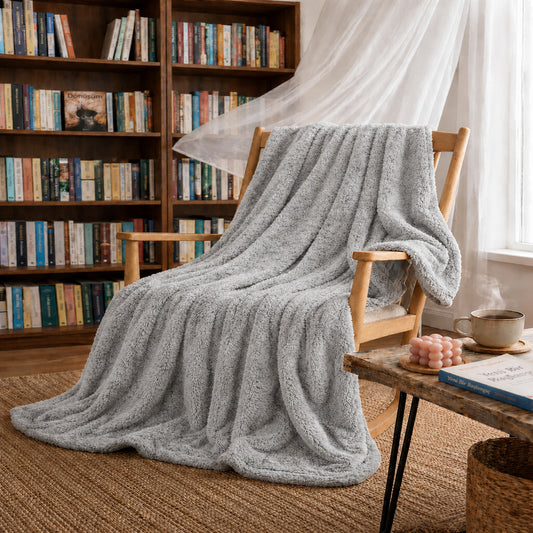 Bonny Home Welsoft Decke Grau, Doppelgrösse, 185 x 220 cm