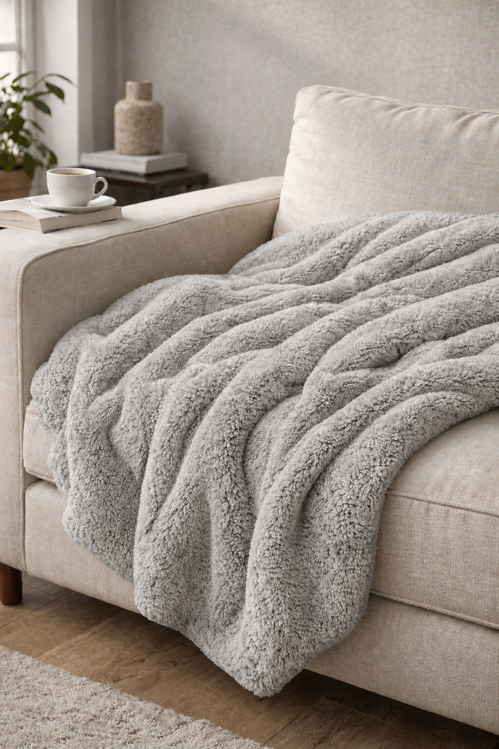 Bonny Home Welsoft Decke Grau, Doppelgrösse, 185 x 220 cm