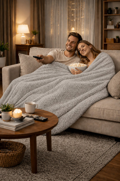 Bonny Home Welsoft Decke Grau, Doppelgrösse, 185 x 220 cm
