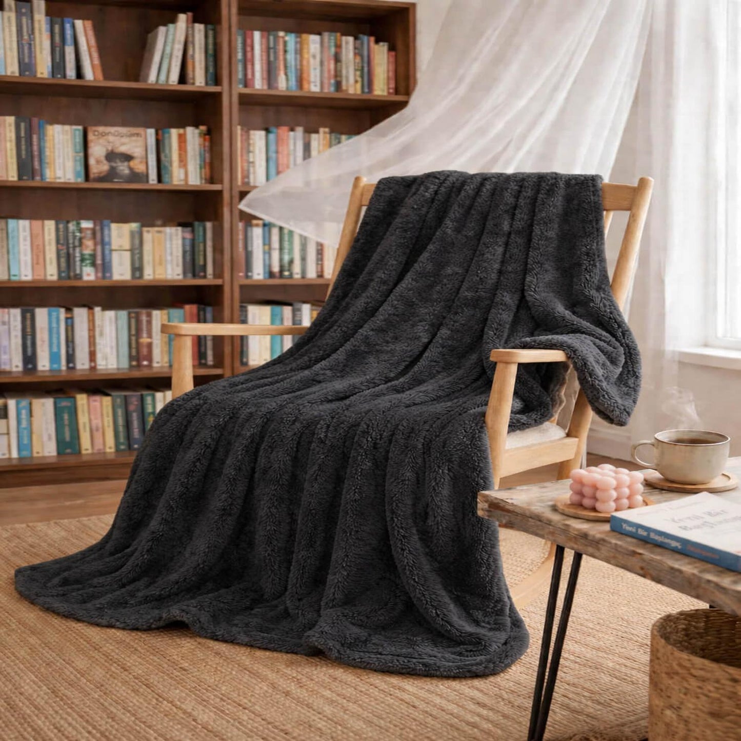 Bonny Home Welsoft Decke Schwarz, Doppelgrösse, 185 x 220 cm