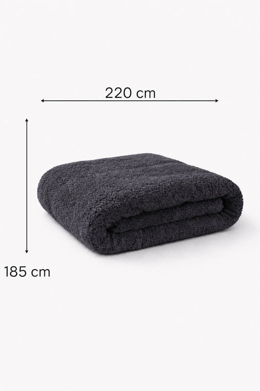 Bonny Home Welsoft Decke Schwarz, Doppelgrösse, 185 x 220 cm