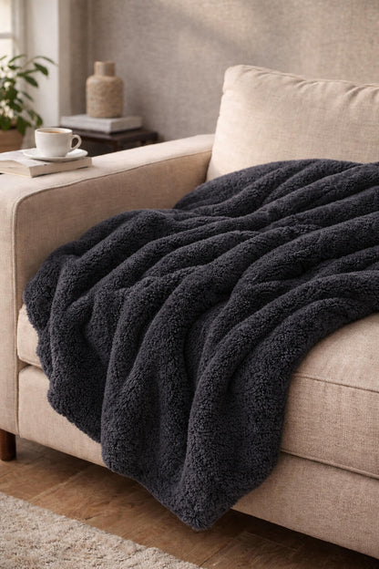 Bonny Home Welsoft Decke Schwarz, Doppelgrösse, 185 x 220 cm